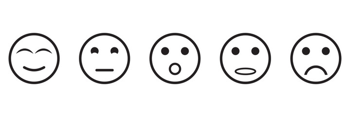 Emoji Icon Set. Emoticons. Smile faces collection. Emotions. Funny Cartoon. Hand Gestures. Social Media. Smiling, Happy, Crying, Sad, Angry, Joyful facial expressions. - obrazy, fototapety, plakaty