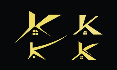 K Letter Logo Type Monogram Gold Logo Design
