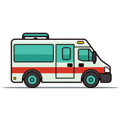 Ambulance vector illustration. Medical vehicle.
