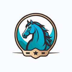 Horse head logo, for UI, poster, banner, social media post, branding
