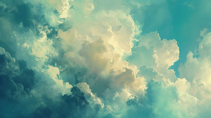 blue sky with clouds backghround generative ai