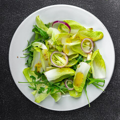 chicory salad fruits chicory vitamins greens tasty fresh healthy eating cooking appetizer meal food snack on the table copy space food background