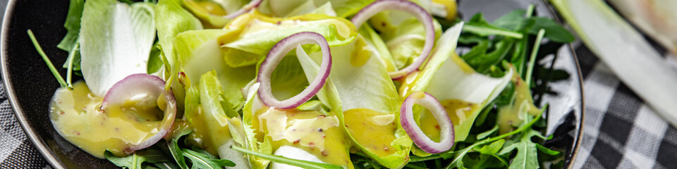 chicory salad fruits chicory vitamins greens tasty fresh healthy eating cooking appetizer meal food...