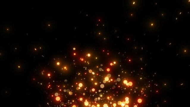 orange sparkle fire particles background video effect