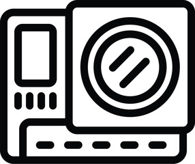 Athletic camera icon outline vector. Action multimedia cam. Activity camcorder tool