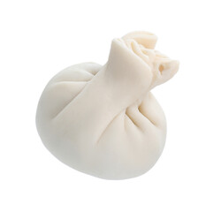 Obraz premium Uncooked khinkali (dumpling) isolated on white. Georgian cuisine