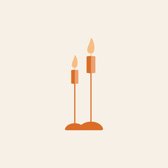 Candles Vibrant Flat Picture. Perfect for different cards, textile, web sites, apps