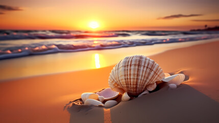 The elegance and simplicity of the shell embody the whisper of the ocean - obrazy, fototapety, plakaty