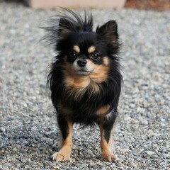 チワワの正面からの立ち姿　正方形