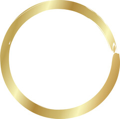 Gold circle drawn with a brush. Elements for design