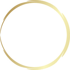 Gold circle drawn with a brush. Elements for design