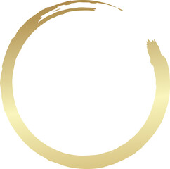Gold circle drawn with a brush. Elements for design