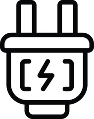 Charging camcorder icon outline vector. Electronic shooting gadget. Portable multimedia instrument