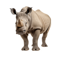 Rhinoceros isolated on white and transparent background. Ideal for use in advertising. Generative ai