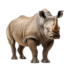 Fototapeta premium Rhinoceros. Rhino isolated on white and transparent background. Ideal for use in advertising. Generative ai