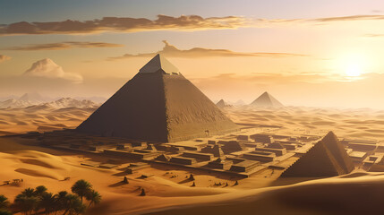 Landscape with ancient egyptian pyramids