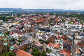 Fototapeta na wymiar Kleinstadt aus der Luft, Deutschland