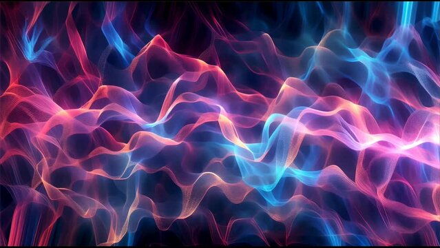 Abstract digital waves background with vibrant blue and pink colors.