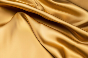 golden silk background, satin texture, waving textile