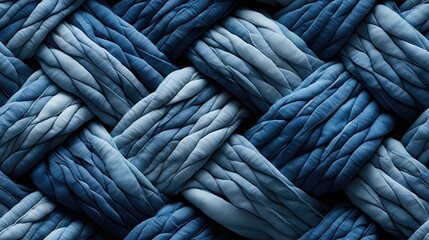 Top view of detailed macro view of bleached denim weave. Seamless backdrop. Luxury weaving. Fabric tiles. Generative AI - obrazy, fototapety, plakaty