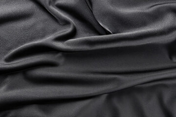 black silk background, satin texture, waving textile