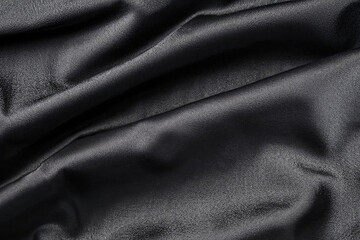 black silk background, satin texture, waving textile