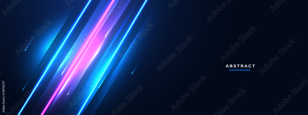 Wall mural Abstract futuristic background with glowing light effect.Vector illustration.
