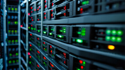 Monitor show information of network traffic and status of devices in data center room