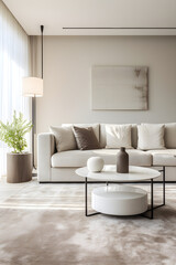 Contemporary Elegance: Refined Living Room Showcasing a Distinguished Interior Design