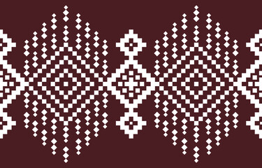 Ethnic seamless design.Geometric folklore ornament.Beautiful tribal ethnic vector texture.Cross stitch seamless textile embroidery. Scandinavian folk pattern for products,fabric,wrapping,print,deco.