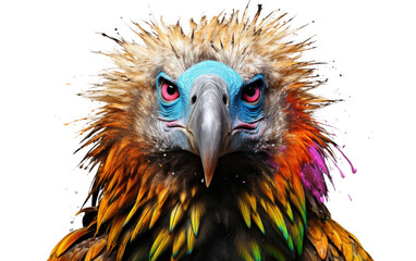 Colorful Vulture on white background