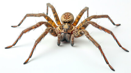 close up the spider isolated on a white background