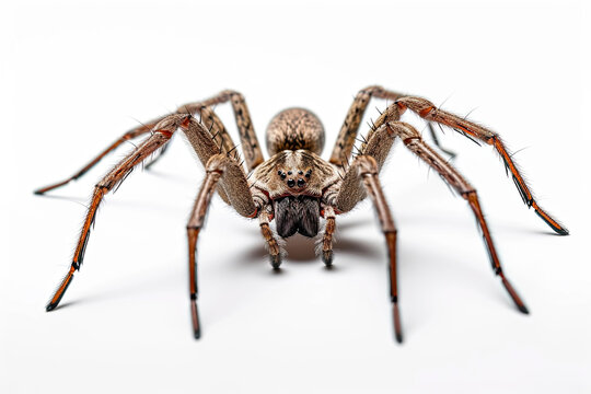 close up the spider isolated on a white background