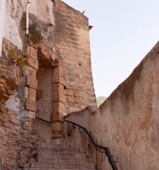 Old door of the Arabian Norman Fort in the fishing village Castellammare del Golfo - 740786149