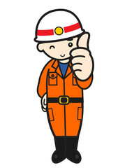 オーケーポーズのレスキュー隊員