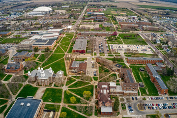 Aerial View of a State University in Vermillion, South Dakota