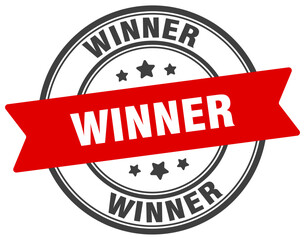 winner stamp. winner label on transparent background. round sign