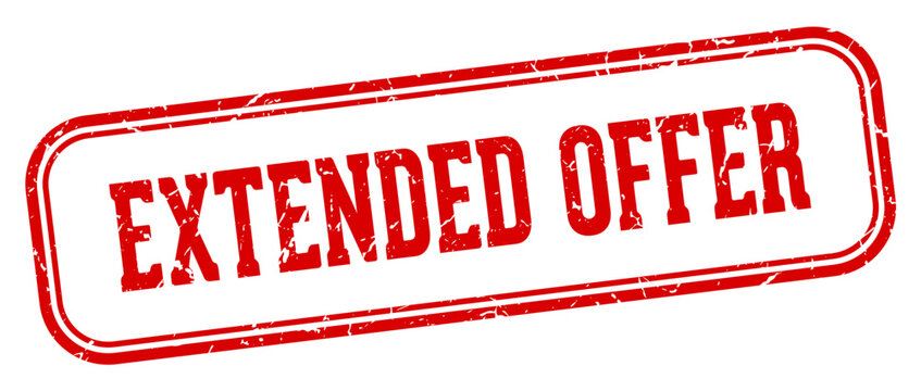 extended offer stamp. extended offer rectangular stamp on white background