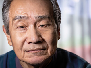Obraz premium portrait of a senior person, asian old man, japanese male