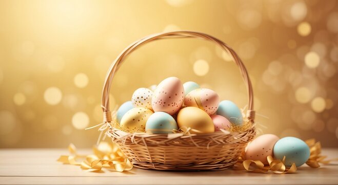 Basket of easter egg, easter celebration
