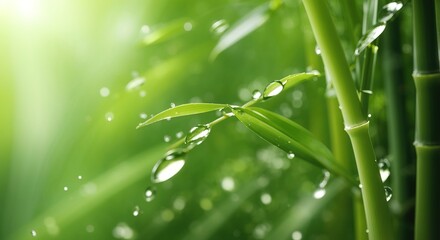 Bamboo dew drop background 