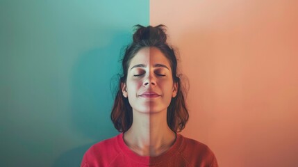 a split screen of the same person looking happy and sad, symbolizing the mood swings in bipolar disorder