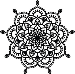 Mandala. Vintage Round Ornament Pattern. Stylized Ornamental Flower. Decorative element for any kind of design. Coloring book.