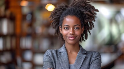 Fototapeta premium Proud African lawyer with a confident demeanor and leadership skills working in a law firm.