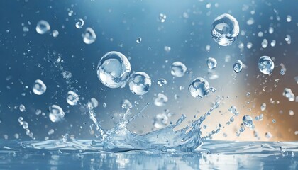 The moment when water droplets splash. Crown phenomenon, realistic depiction, close-up