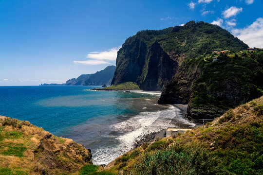 Miradouro do Guindaste on Madeira island, Portugal. Popular travel destination.