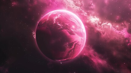 Crimson Planet - Vivid Space Fantasy Art