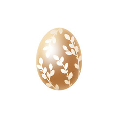 Easter golden egg isolated on white background. Vector illustration.
