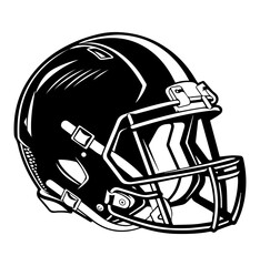 Naklejka premium American Football Helmet monochrome vector illustration.