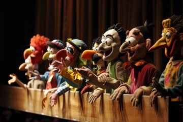Fototapeta na wymiar Imagine a puppet show where the characters on stage come to life and interact with the audience
